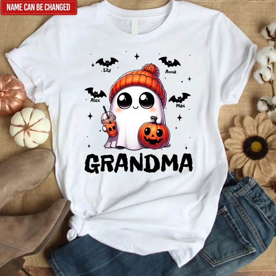 Cute Grandma Boo - Personalized T-Shirt, Halloween Gift For Grandma, Halloween tshirt, kids Halloween shirt, Halloween shirts, Halloween t-shirt,t-shirt, tee, personalized shirt,halloween, happy halloween, halloween party, halloween gift, halloween costumes, cute halloween, funny halloween