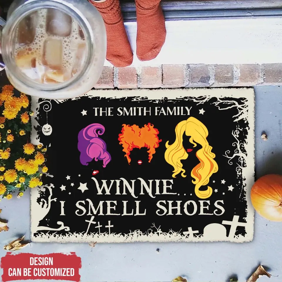 Winnie I Smell Shoes - Personalized Doormat, Gift For Halloween, Family Decor, Halloween decor,  Halloween doormat, Fall door mat, Halloween mat,personalized doormta,custom doormat, doormats, custom welcome mat, font door decor ,halloween, happy halloween, halloween party, halloween gift, halloween costumes, cute halloween, funny halloween