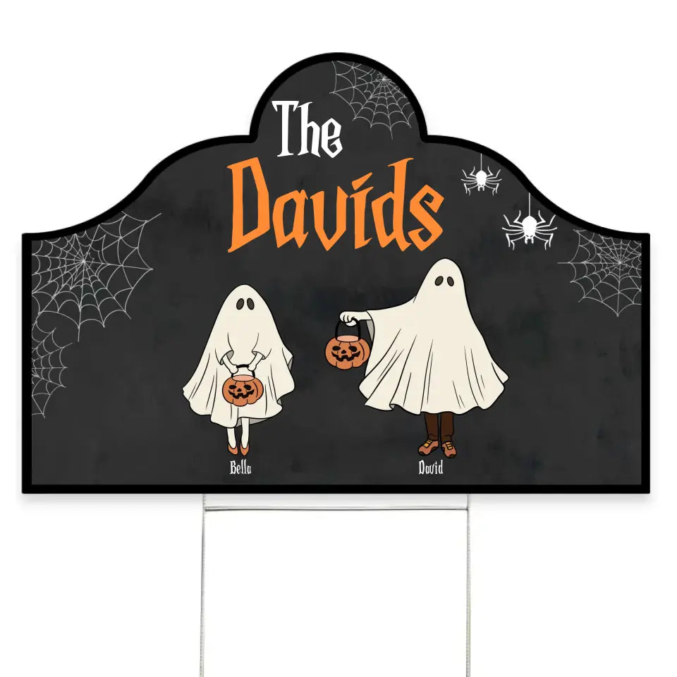 Halloween Ghost Family - Personalized Yard Sign Custom Shape, Halloween Yard Sign, Halloween Outdoor Decor - YS150TL