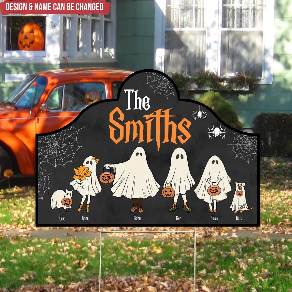 Halloween Ghost Family - Personalized Yard Sign Custom Shape, Halloween Yard Sign, Halloween Outdoor Decor - YS150TL