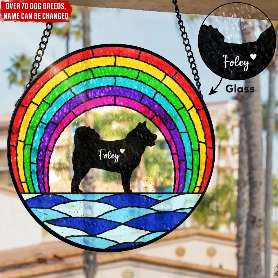 Pet Rainbow Sky - Personalized Personalized Window Stained Glass, Suncatcher Hanging - WSG66UP