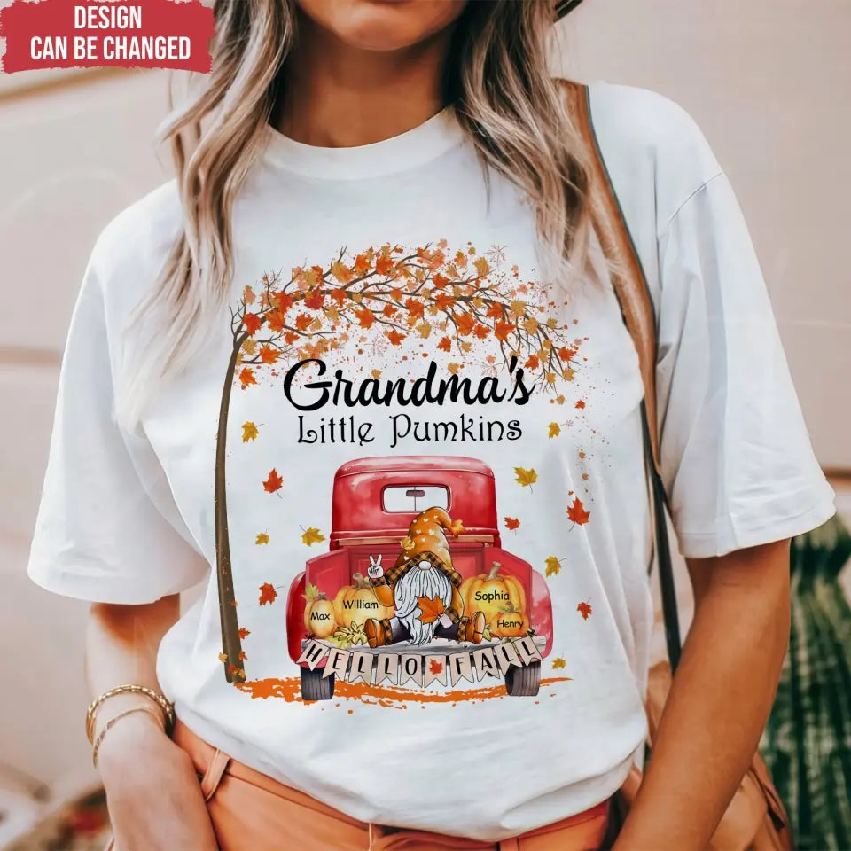 Grandma's Little Pumkins - Personalized T-Shirt, Gift For Fall, Gift For Grandma