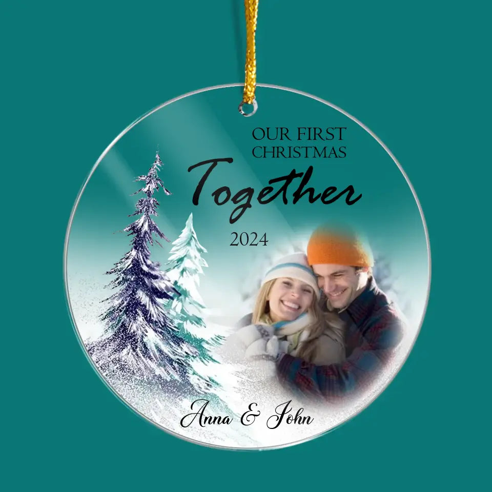 Our First Christmas Together - Personalized Acrylic Ornament, Gift For Christmas