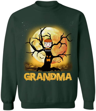 Halloween Spooky Tree Grandma - Personalized T-Shirt, Gift For Grandma, For Family - TS186AN