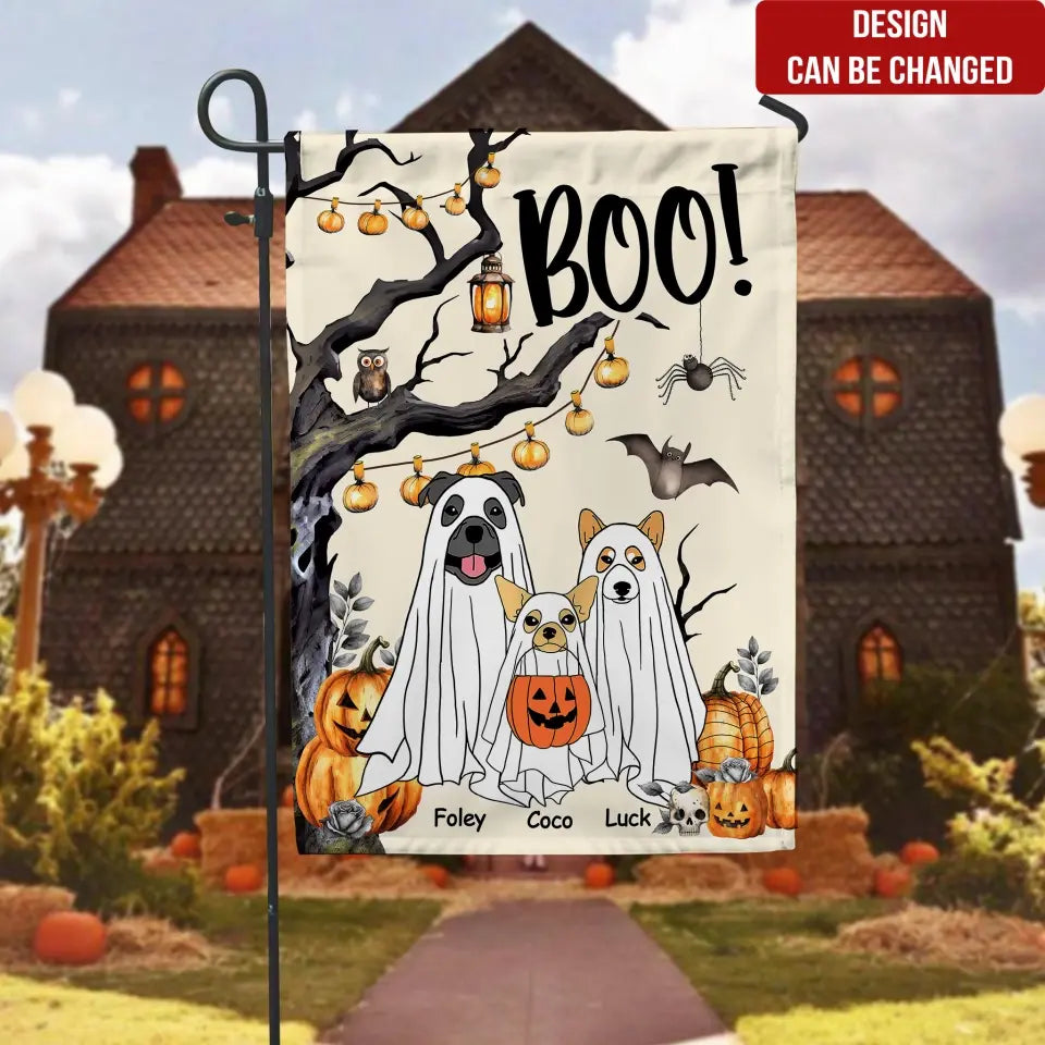 Ghost Dog Boo Halloween - Personalized Garden Flag, Gift For Dog Lovers, Home Decor For Halloween 