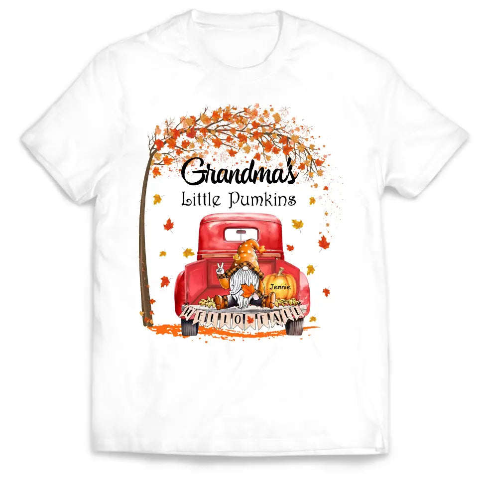 Grandma's Little Pumkins - Personalized T-Shirt, Gift For Fall, Gift For Grandma - TS131TL