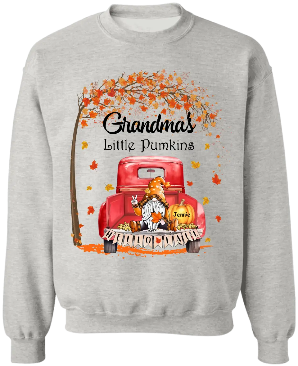 Grandma's Little Pumkins - Personalized T-Shirt, Gift For Fall, Gift For Grandma - TS131TL