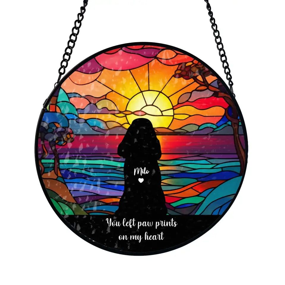 Pet Remembrance Suncatcher - Personalized Window Stained Glass, Suncatcher Hanging -WSG50UP