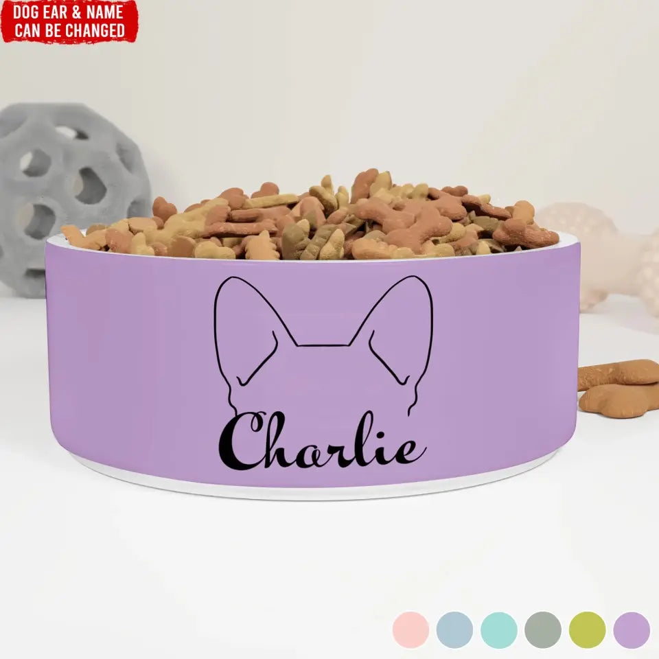 Custom Dog, Lover Gift Pet Portrait - Personalized Pet Bowl, Christmas Puppy Gift 