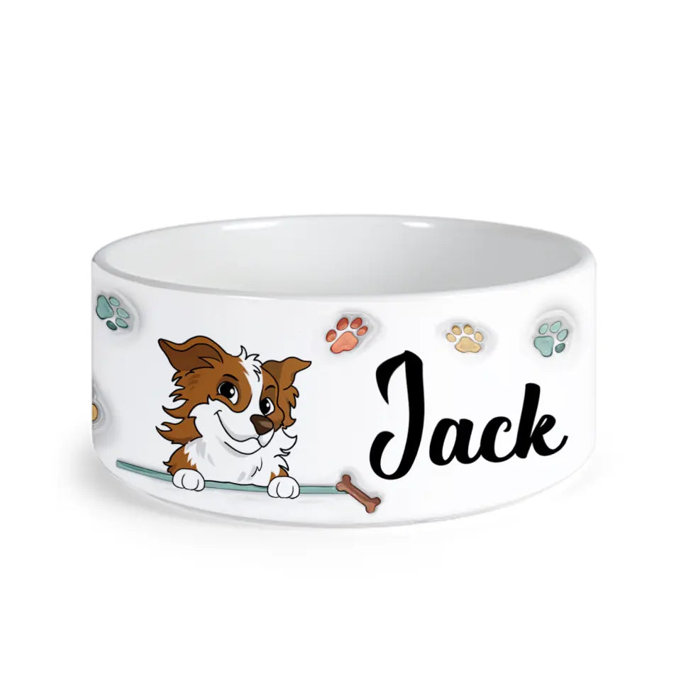 Pet Bowl Style 3D Custom Dog, Lover Gift Pet Portrait - Personalized Pet Bowl, Christmas Puppy Gift - PB162TL