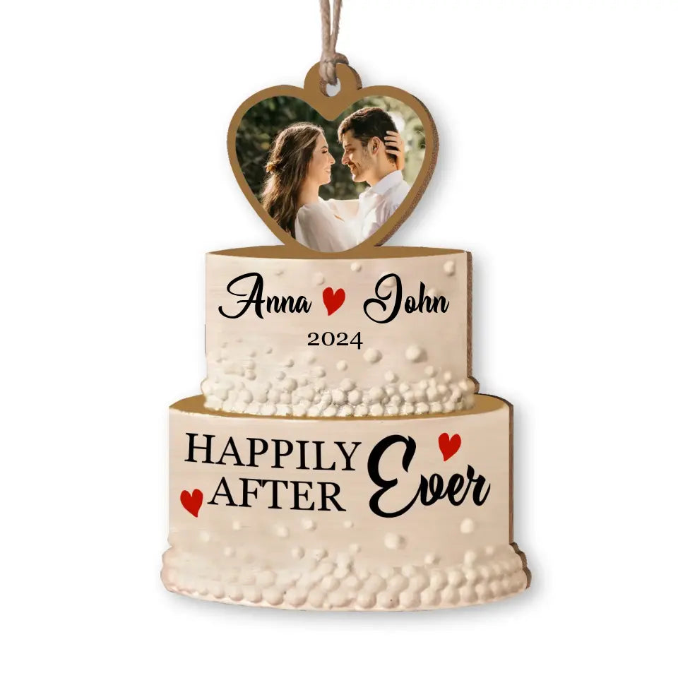 Happily After Ever - Personalized Wood Ornament, Gift For Christmas - ORN47