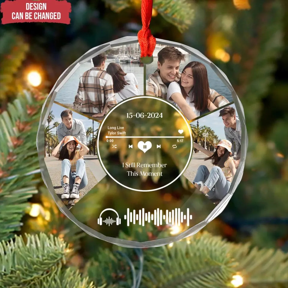 Couple Music Lover - Personalized Glass Ornament, Photo Ornament, Custom Music Ornament with Photos - GO169TL