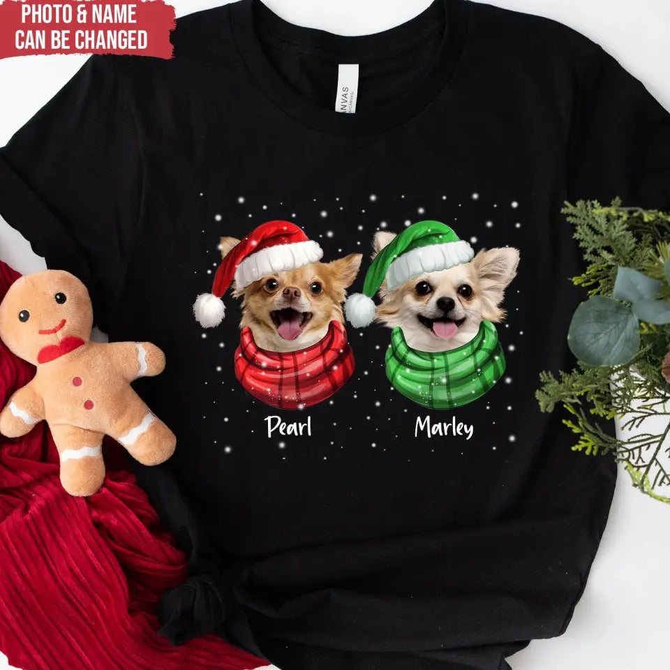 Christmas Dog In Hat - Personalized T-Shirt, Gift For Dog Lovers - TS197AN