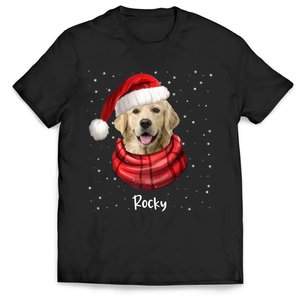 Christmas Dog In Hat - Personalized T-Shirt, Gift For Dog Lovers - TS197AN