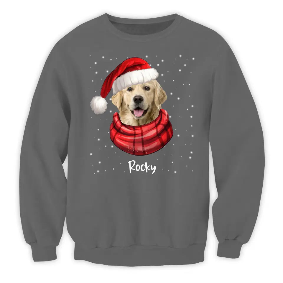 Christmas Dog In Hat - Personalized T-Shirt, Gift For Dog Lovers - TS197AN