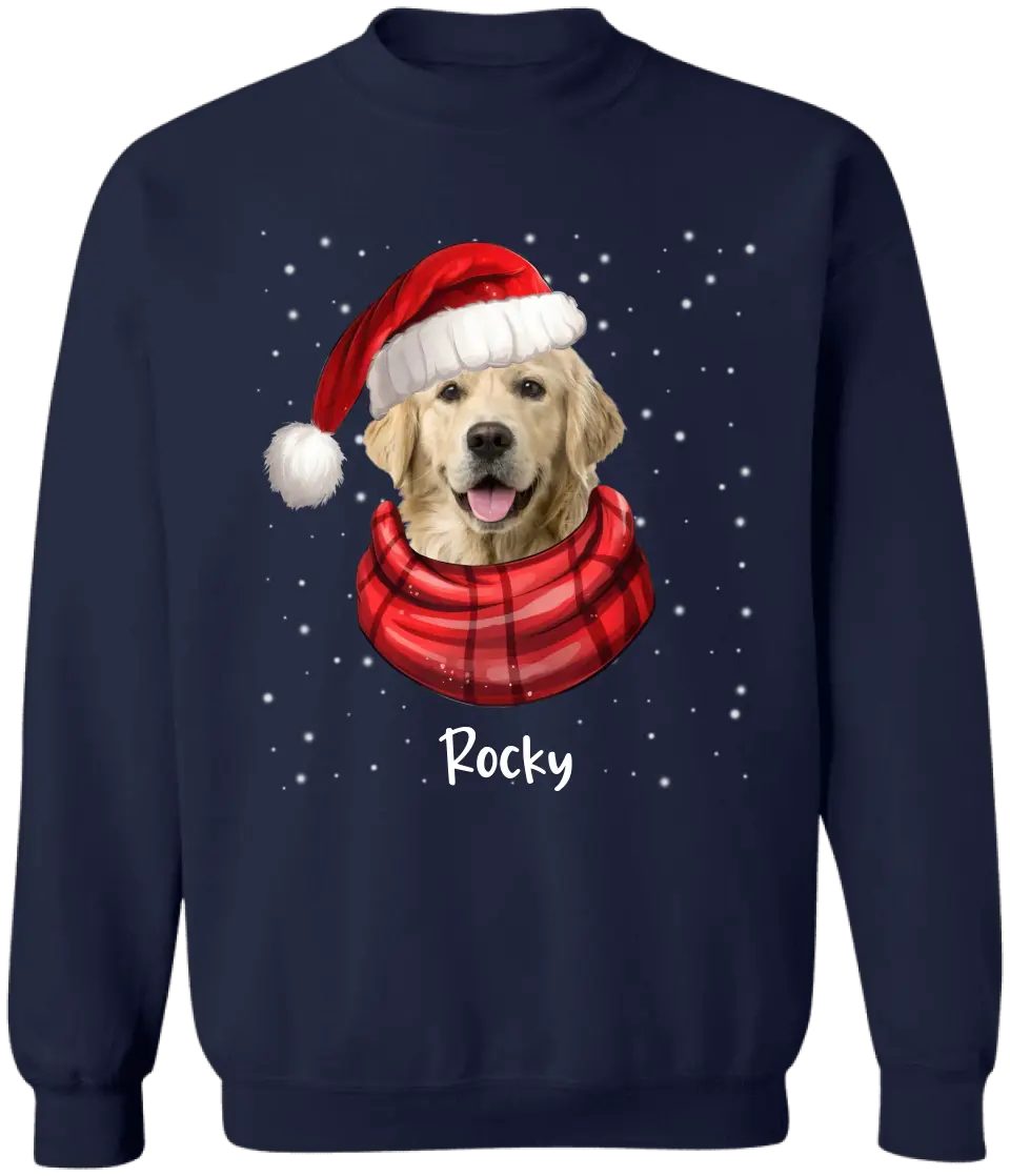 Christmas Dog In Hat - Personalized T-Shirt, Gift For Dog Lovers - TS197AN