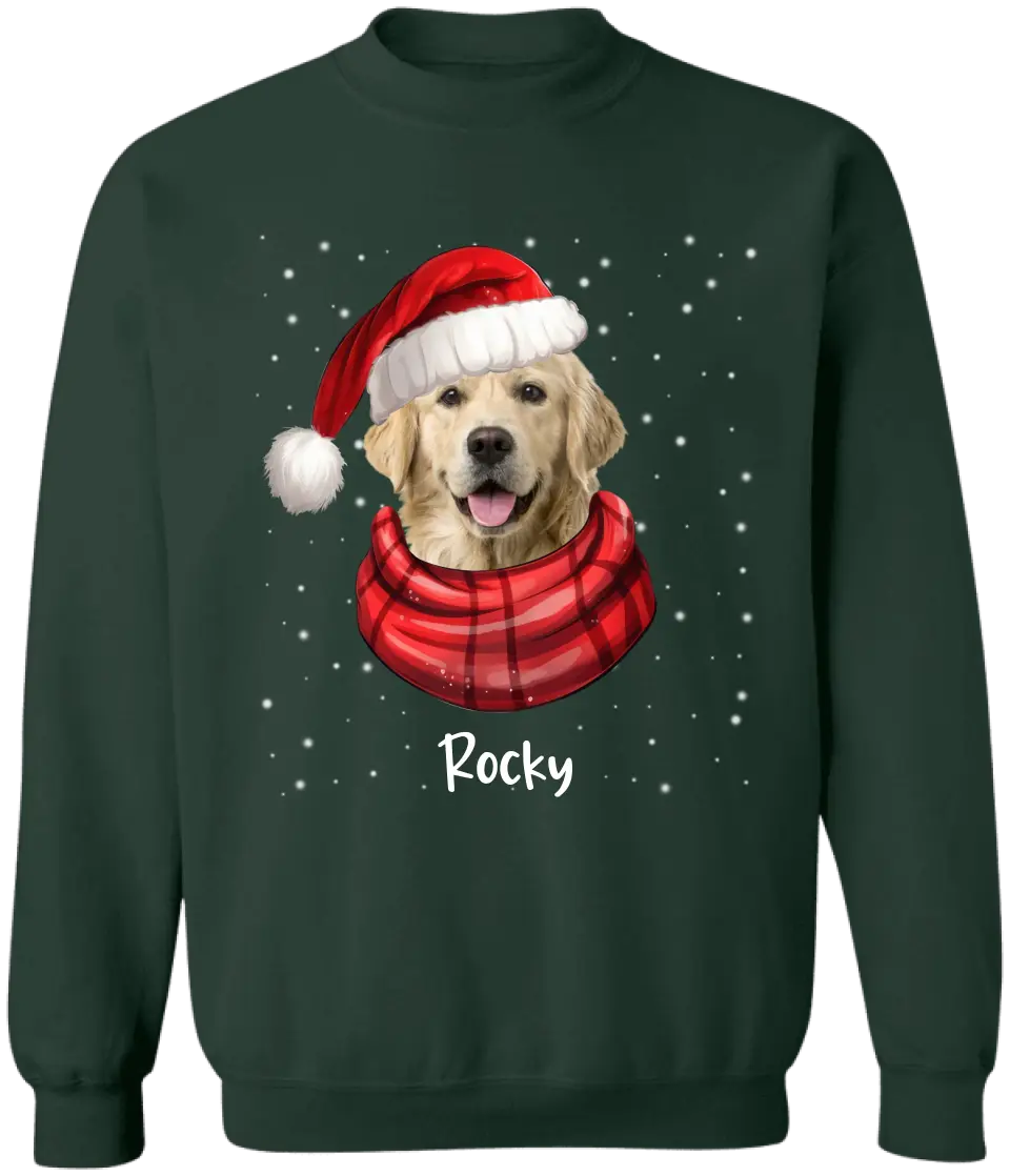 Christmas Dog In Hat - Personalized T-Shirt, Gift For Dog Lovers - TS197AN