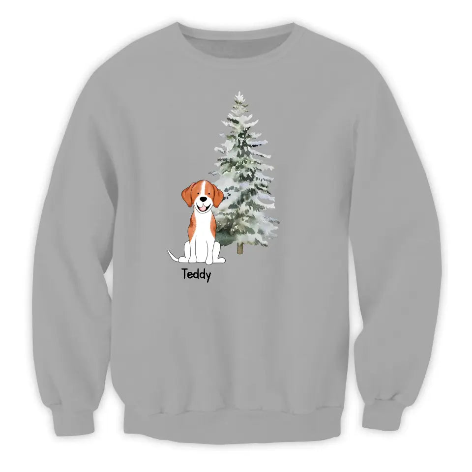 Custom Dog Christmas Tree With Dogs - Personalized T-Shirt, Christmas T-shirt, Christmas For Dog - TS182TL