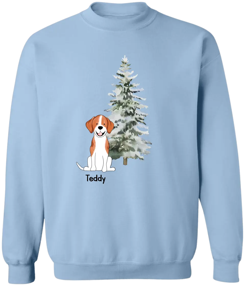 Custom Dog Christmas Tree With Dogs - Personalized T-Shirt, Christmas T-shirt, Christmas For Dog - TS182TL