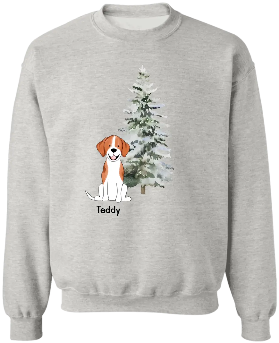 Custom Dog Christmas Tree With Dogs - Personalized T-Shirt, Christmas T-shirt, Christmas For Dog - TS182TL