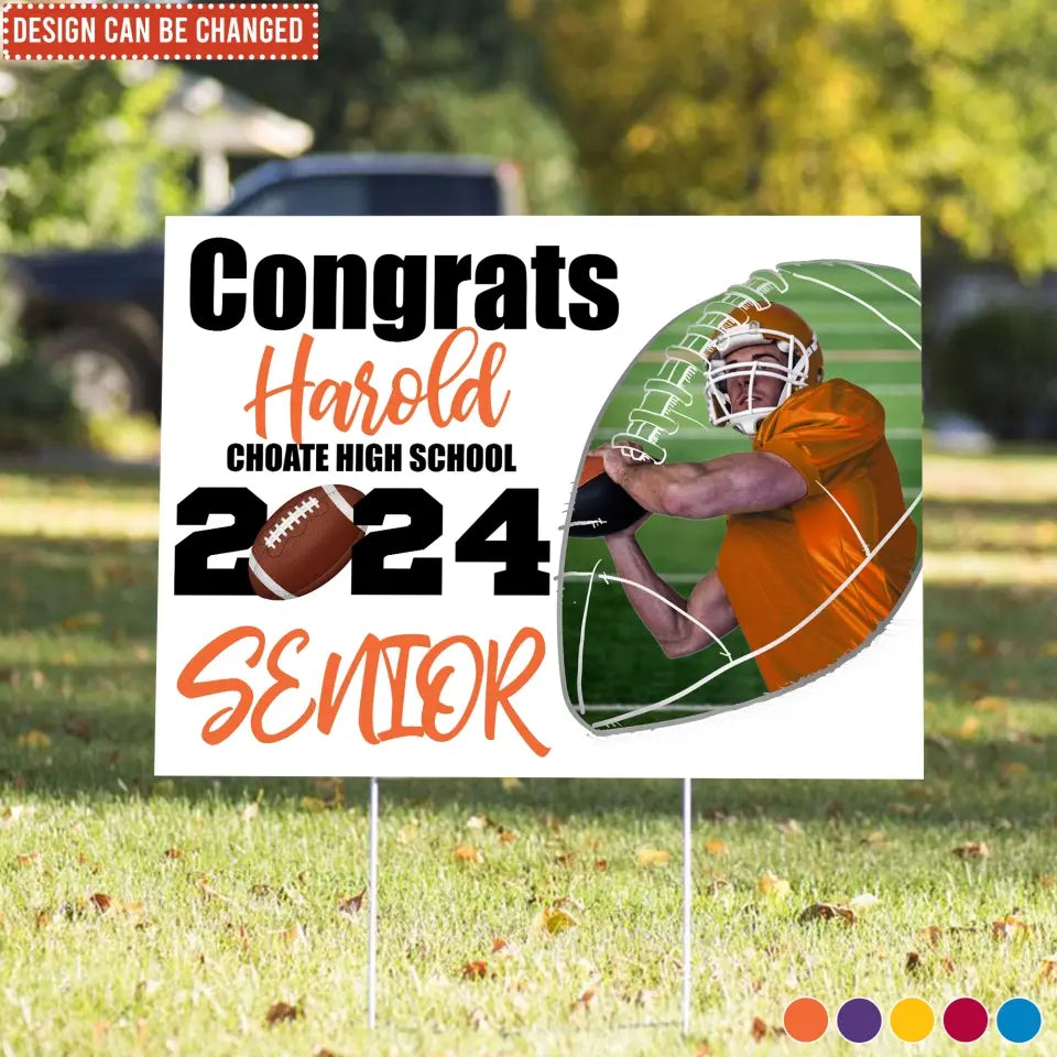 Custom 2024 Senior Football - Personalized Yard Sign, Football Season Decor, Gift for Football Players