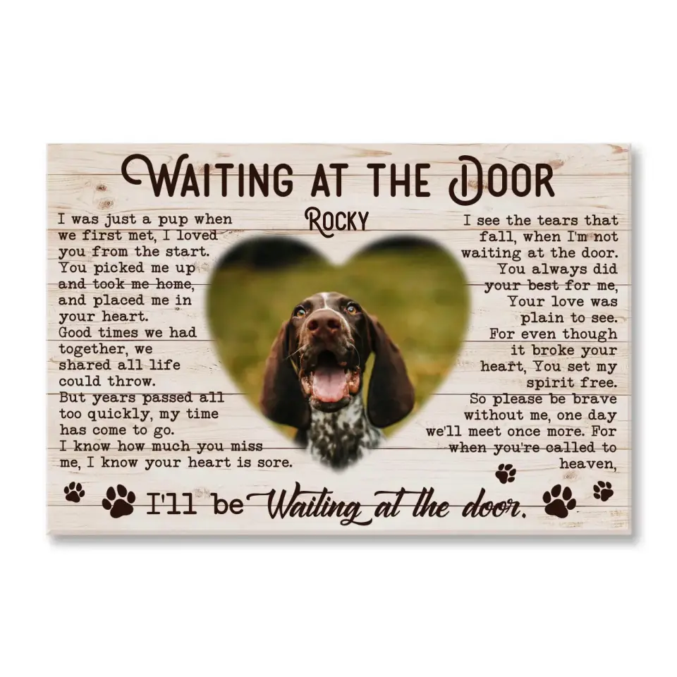 Waiting At The Door - Personalized Canvas, Pet Memorial, Sympathy Gift - CA43YV