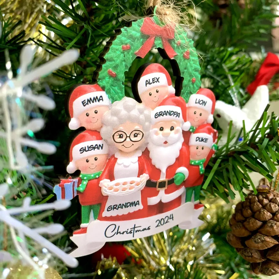 Grandkids with Grandparents - Personalized Christmas Ornament, Gift for Grandma, Gift for Grandpa