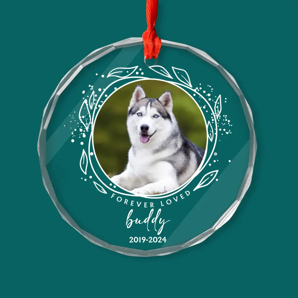 In Loving Memory of Pet - Personalized Glass Ornament, Christmas Ornament, Memorial Gift For Dog Lover - GO175TL