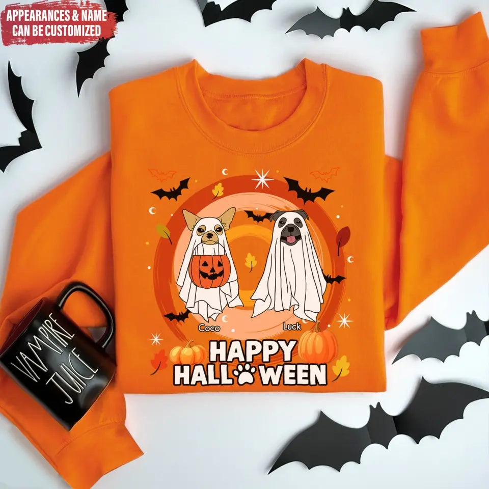 Happy Halloween Ghost Dog - Personalized T-Shirt, Halloween Gift For Dog Lover - TS189TL