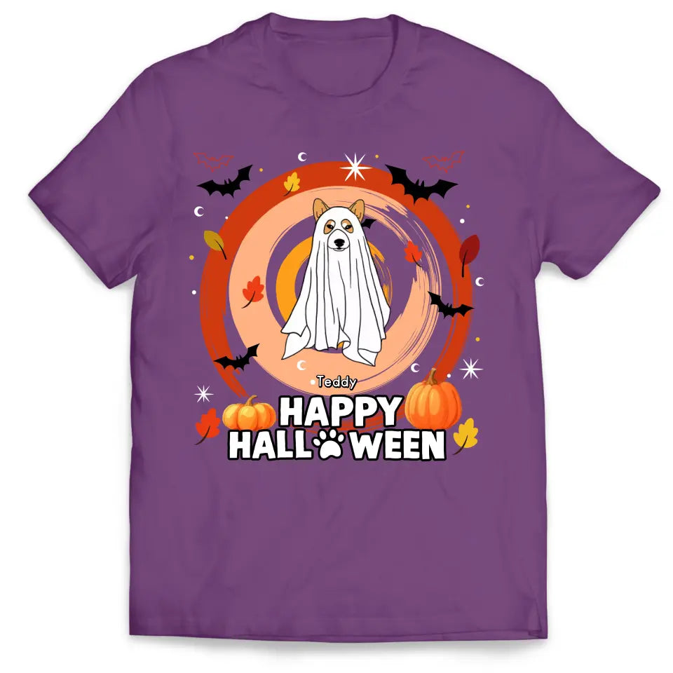 Happy Halloween Ghost Dog - Personalized T-Shirt, Halloween Gift For Dog Lover - TS189TL