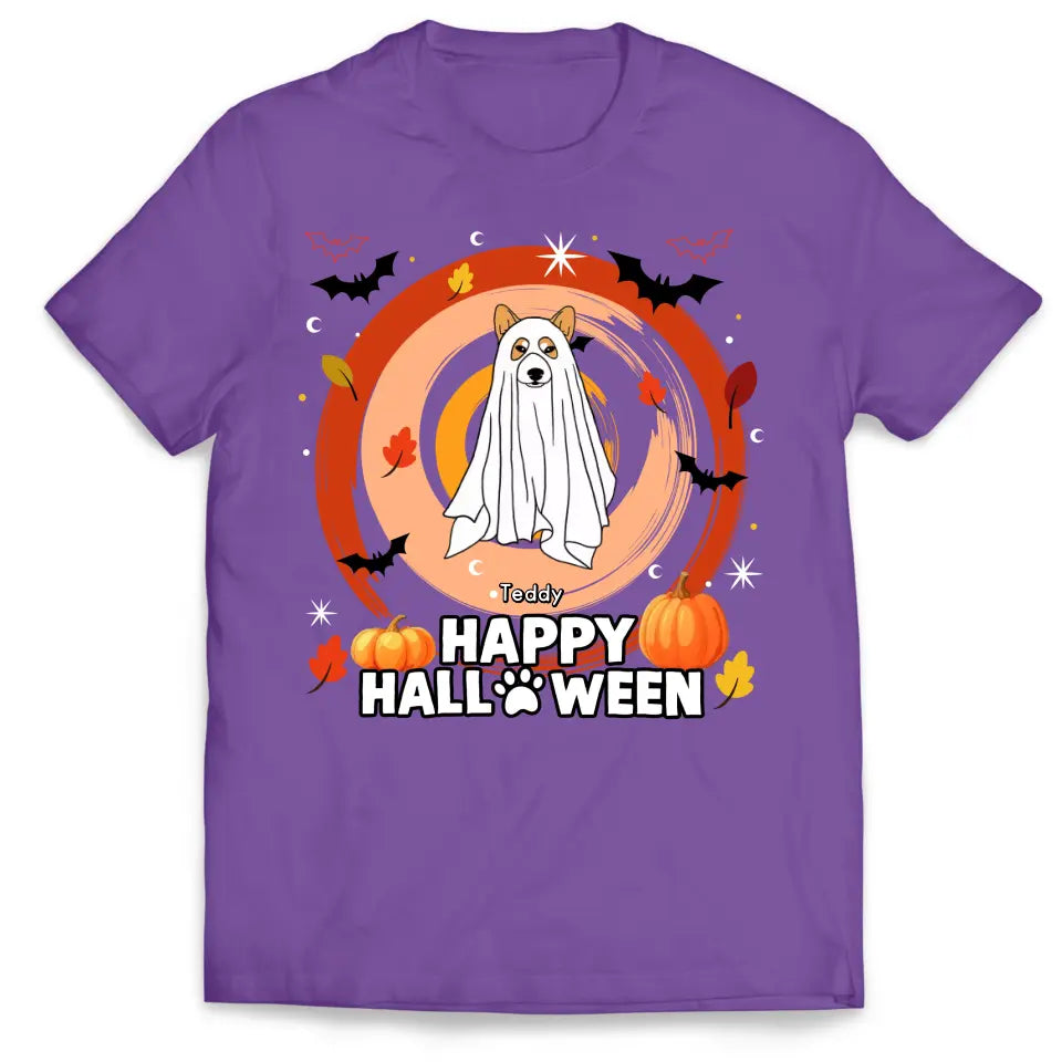 Happy Halloween Ghost Dog - Personalized T-Shirt, Halloween Gift For Dog Lover - TS189TL