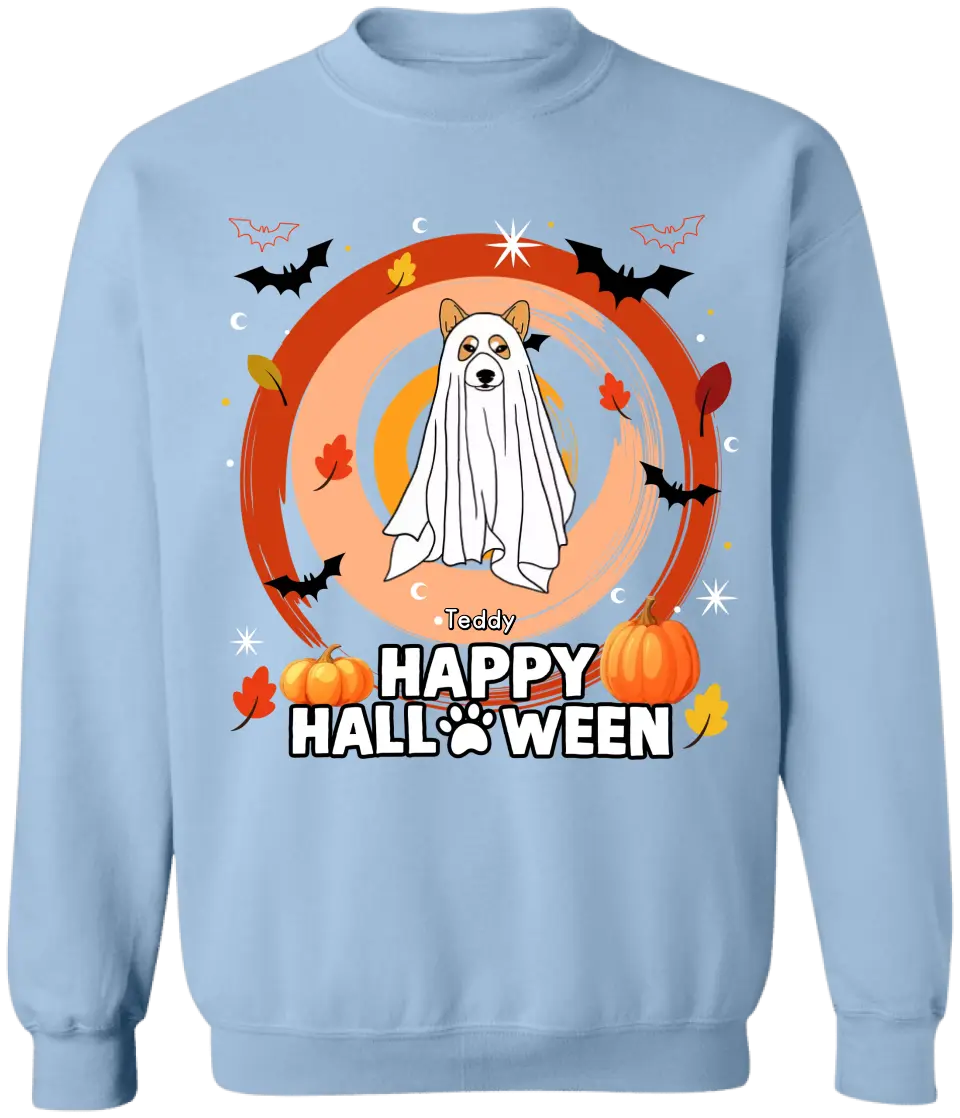 Happy Halloween Ghost Dog - Personalized T-Shirt, Halloween Gift For Dog Lover - TS189TL