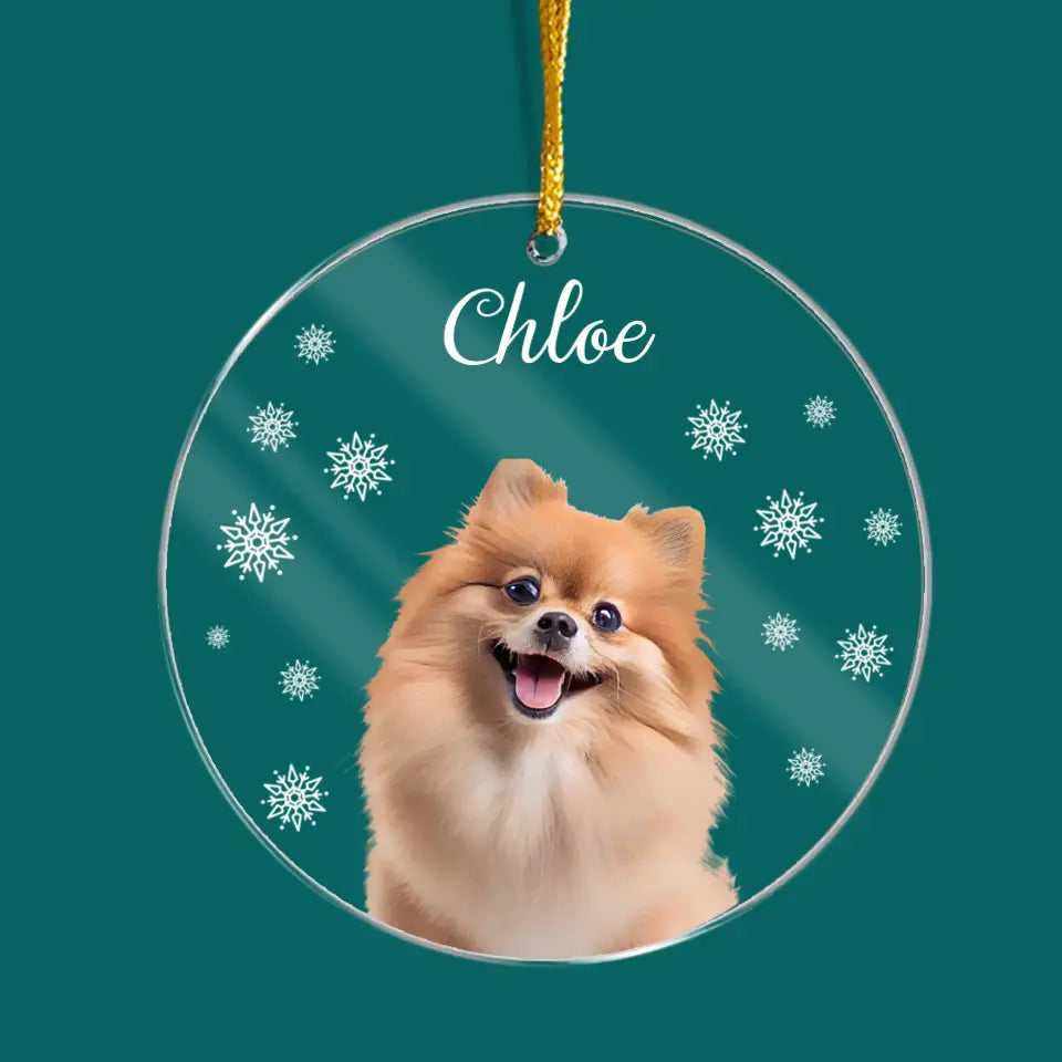 Puppy Picture - Personalized Acrylic Ornament, Custom Dog Ornament, Christmas Gifts, Gift For Dog Owners, Gift For Pet Lovers - ORN308