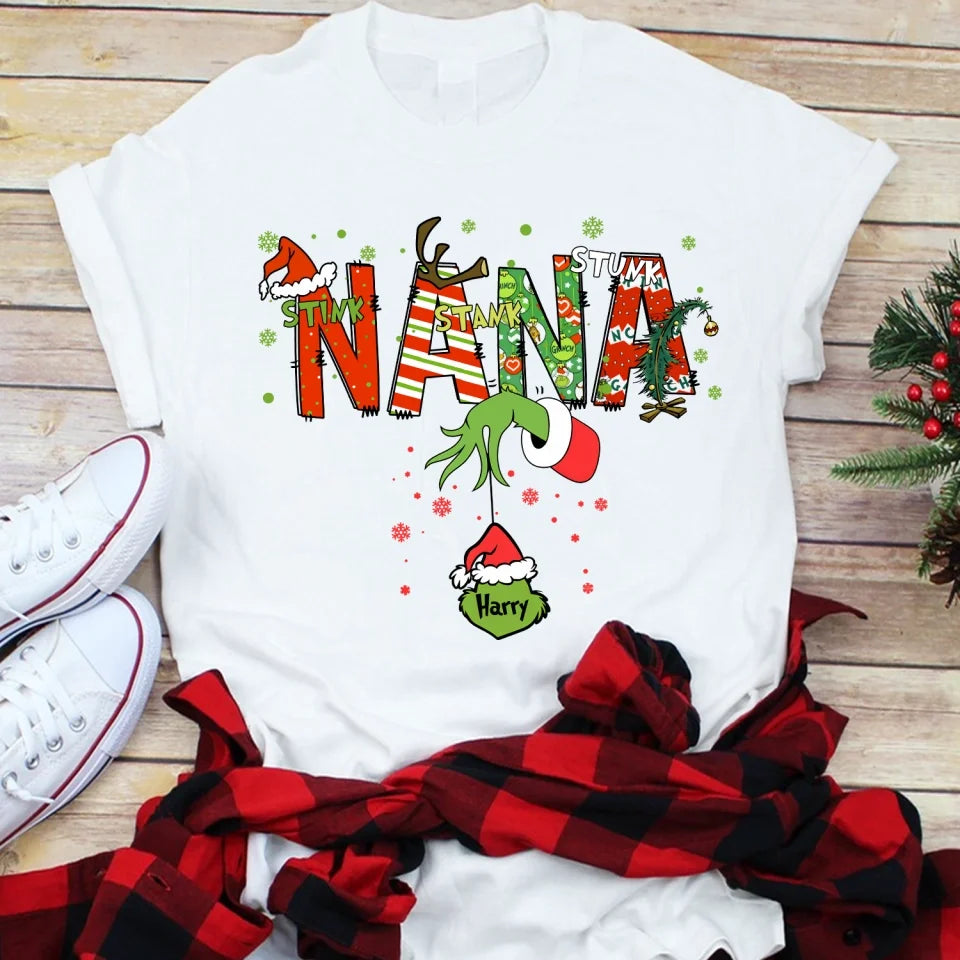 Stink Stank Stunk - Personalized T-Shirt, Christmas Shirt, Gift For Mom/Grandma/Nana - TS188TL