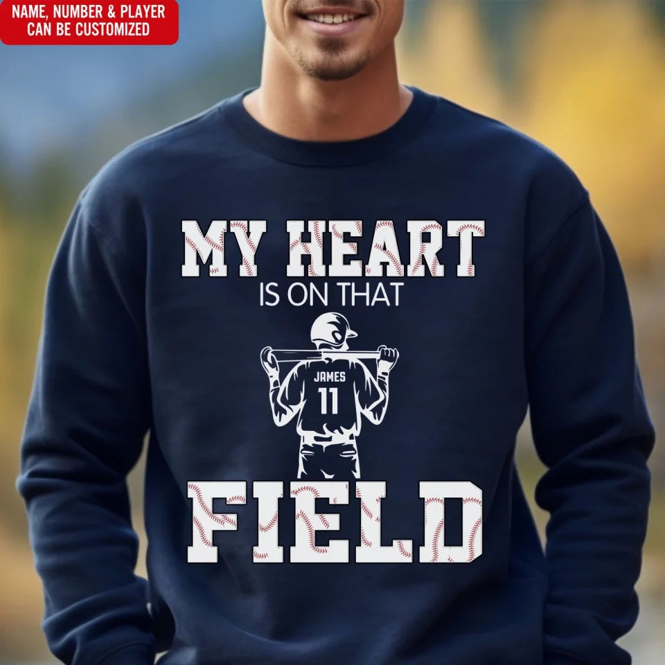 My Heart Is On That Field - Personalized T-Shirt, Football Gift - TS112YV