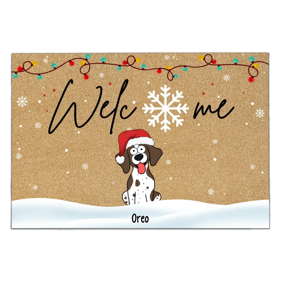 Welcome To Our Home - Personalized Doormat, Christmas Gift For Pet Lover - DM215TL