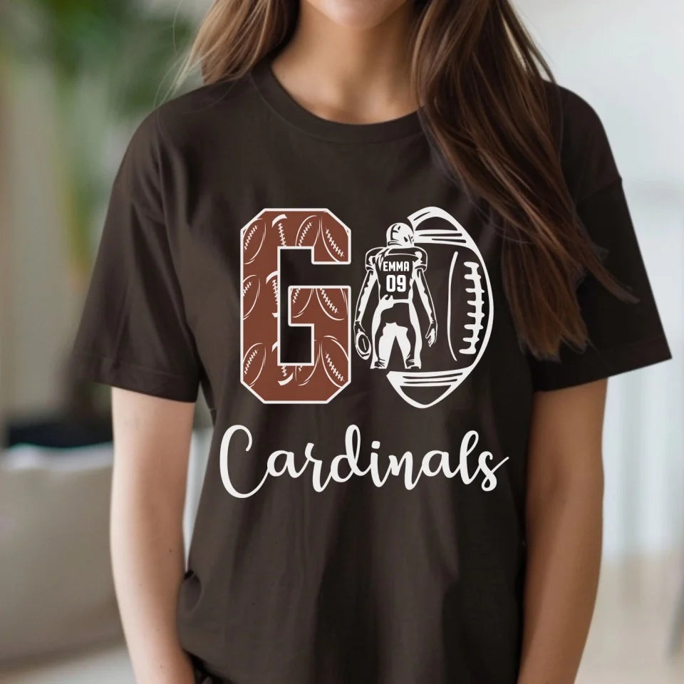 Custom Football Team and Player - Personalized T-Shirt, Sports Fan Gift - TS110YV