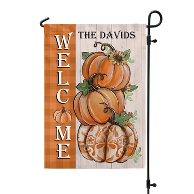 Welcome Flag Idea Gift For Fall - Personalized Garden Flag, Gift For Fall/ Autumn, Family Decor - GF249AN