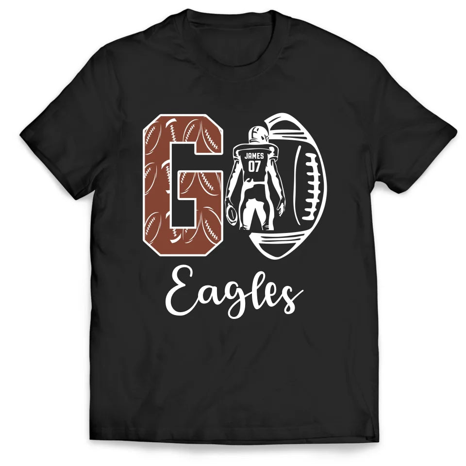 Custom Football Team and Player - Personalized T-Shirt, Sports Fan Gift - TS110YV