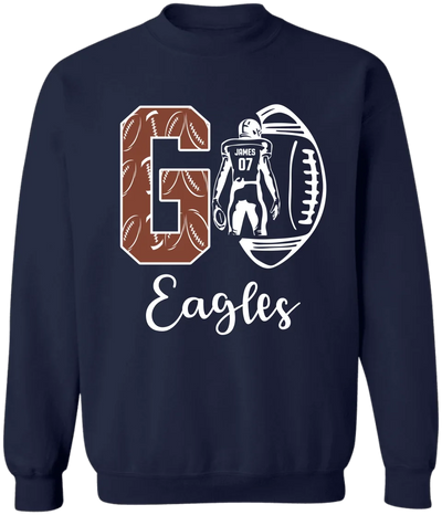 Custom Football Team and Player - Personalized T-Shirt, Sports Fan Gift - TS110YV