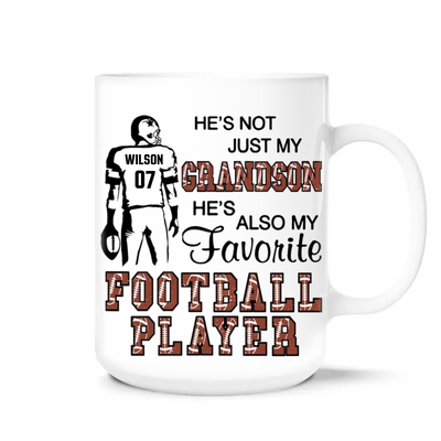 My Grandson Is A Football Player - Personalized Mug, Gift For Football Fan - M91YV