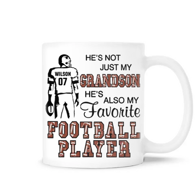 My Grandson Is A Football Player - Personalized Mug, Gift For Football Fan - M91YV