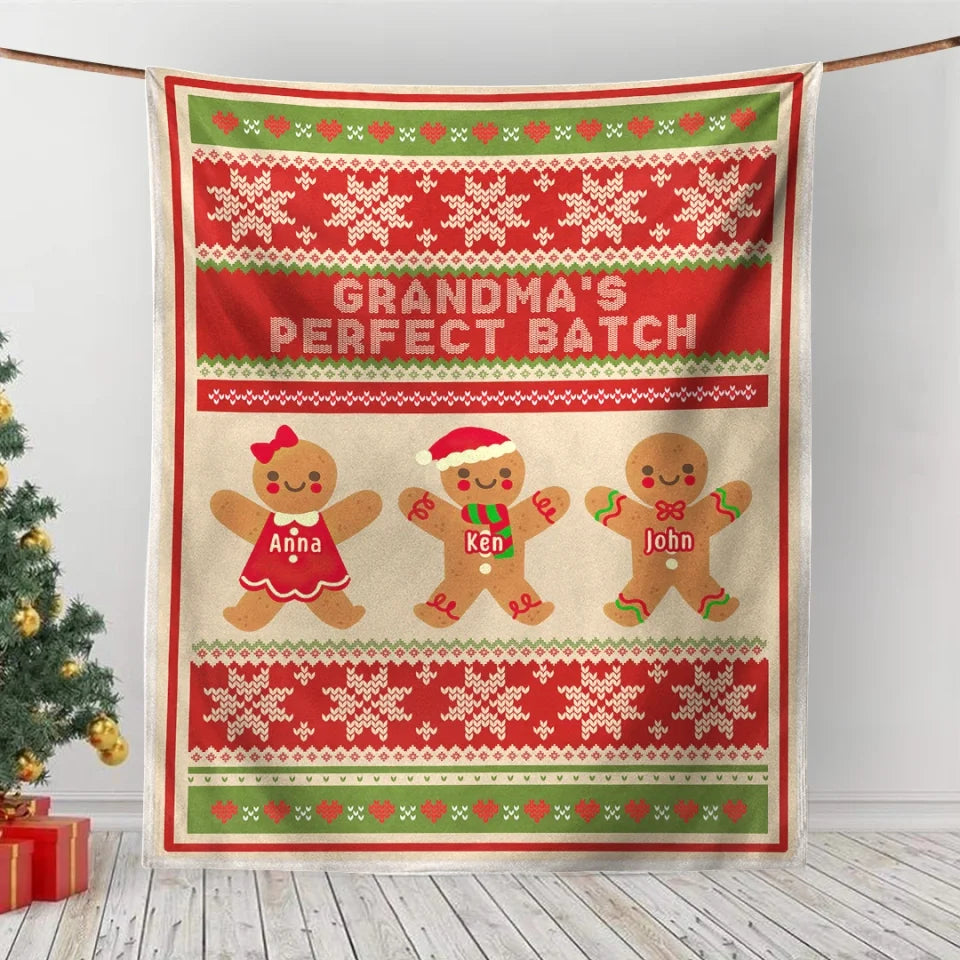 Grandma's Perfect Batch - Personalized Blanket, Gift For Grandma, Christmas Gift For Grandma , Blanket, blankets, personalized blanket, throw blanket, christmas, christmas gift, personalized christmas gift gift for her, gift for him, custom blanket, christmas blanket, christmas family