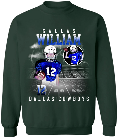 Custom Football Player Bootleg - Personalized T-Shirt, Football Fan Gift - TS113YV