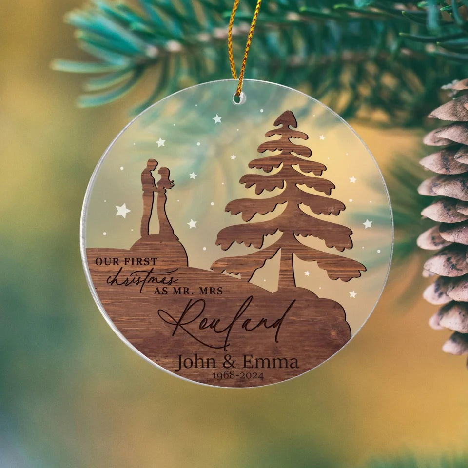 Our First Christmas Mr & Mrs - Personalized Acrylic Ornament, Christmas Gift For Couples , Our First Christmas Mr & Mrs - Personalized Acrylic Ornament, Christmas Gift For Couples 