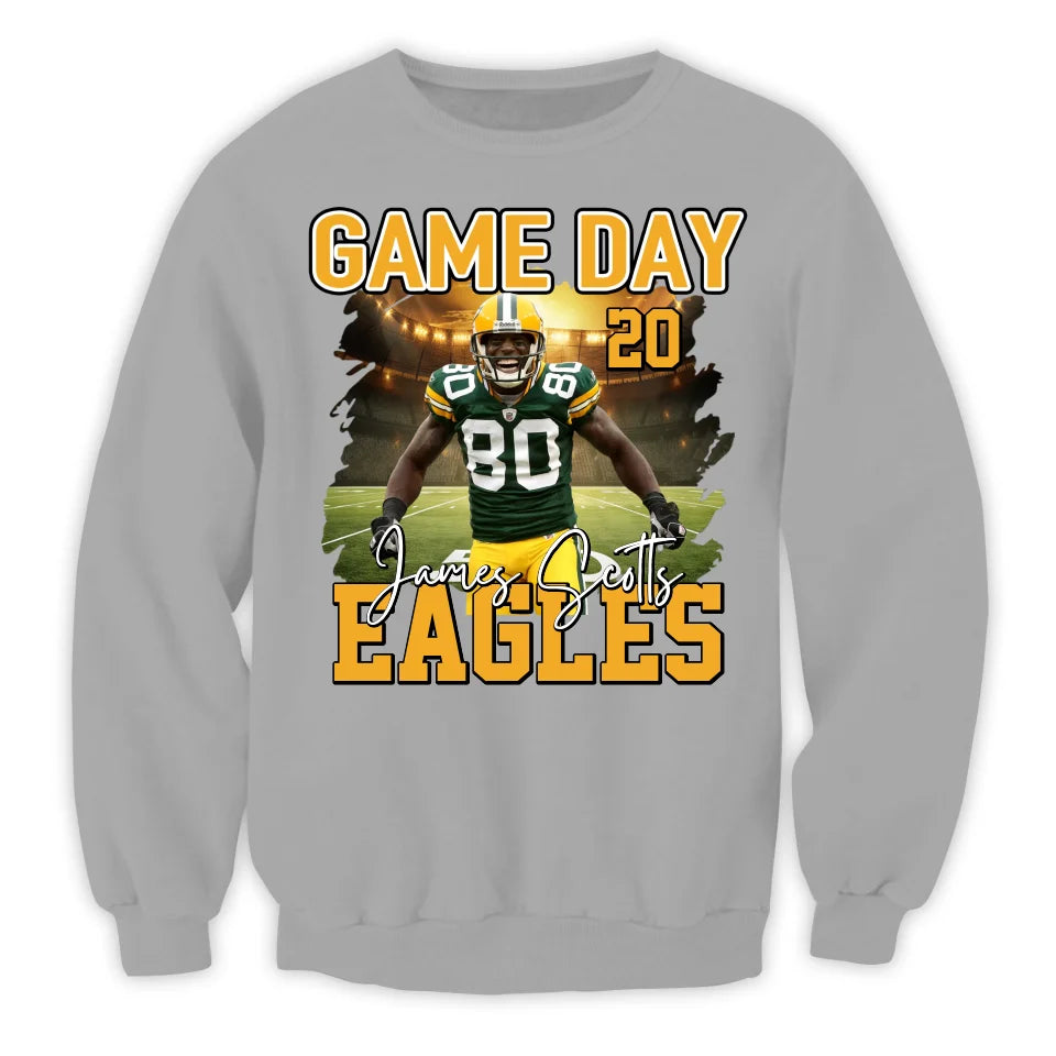 Custom Photo Football Game Day - Personalized T-Shirt, Gift for Player, Gifts for Him - TS244TL