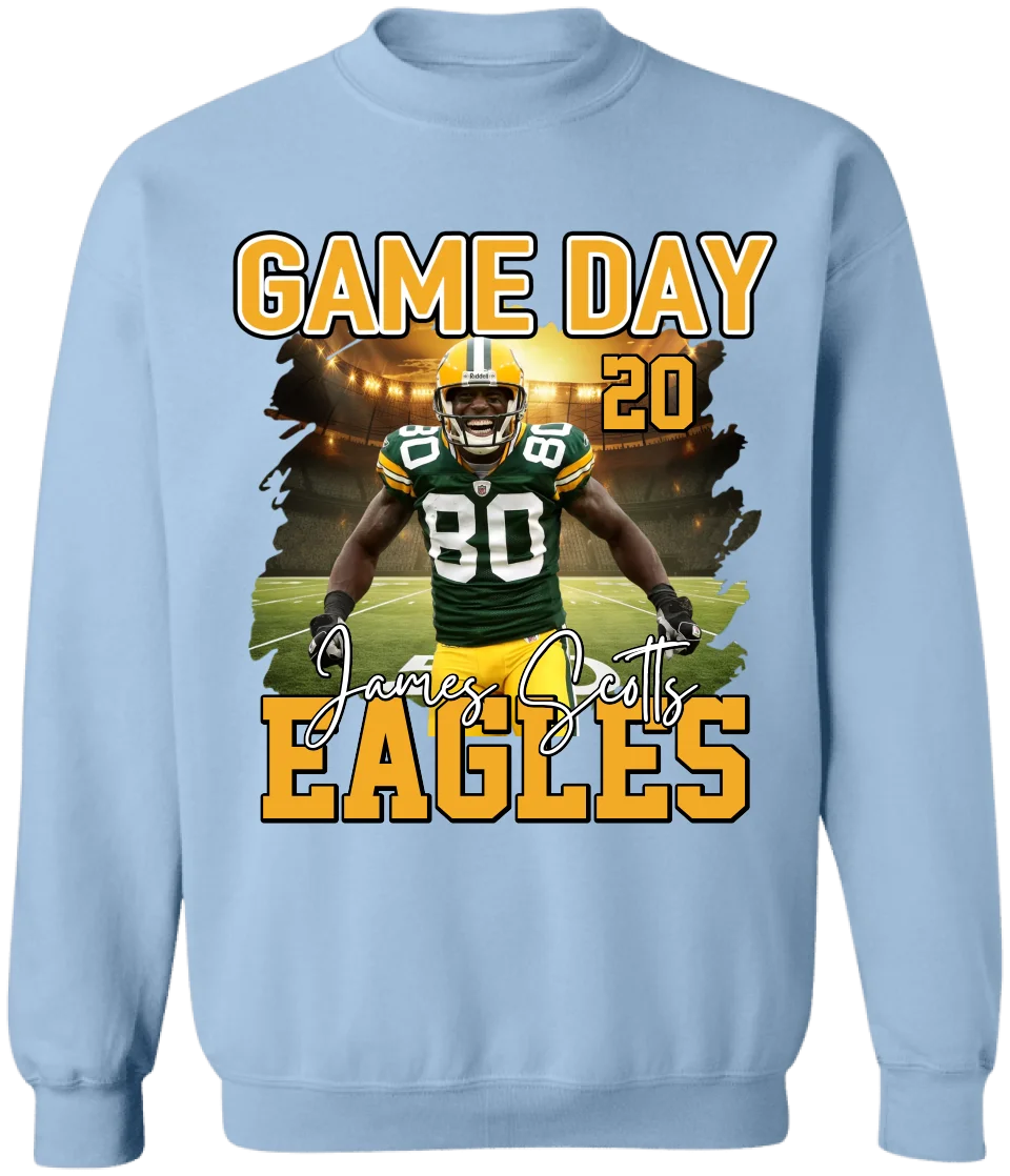 Custom Photo Football Game Day - Personalized T-Shirt, Gift for Player, Gifts for Him - TS244TL