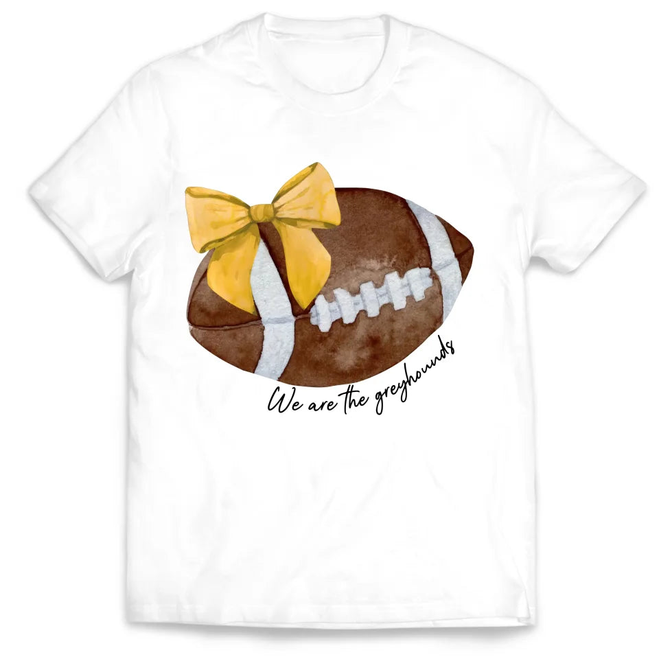 Cute Football Mom With Bows - Personalized T-Shirt, Gift For Football Mom, Cheer Mascot Shirt - TS260AN