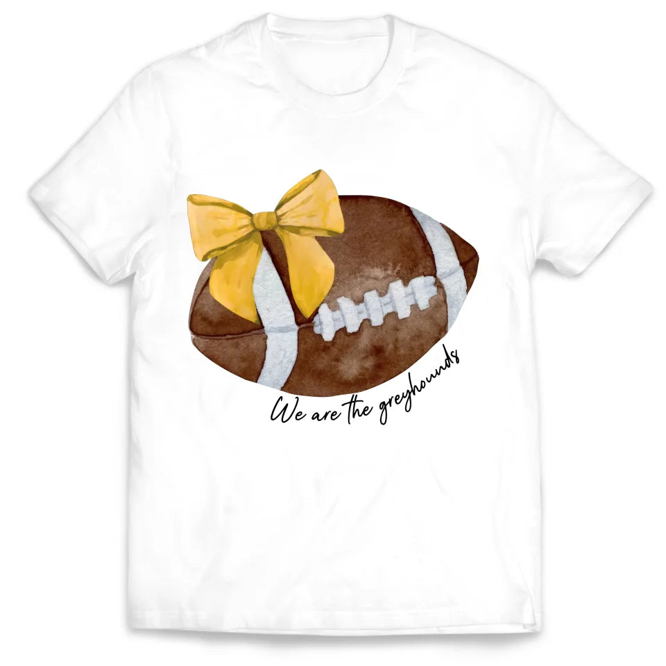 Cute Football Mom With Bows - Personalized T-Shirt, Gift For Football Mom, Cheer Mascot Shirt - TS260AN