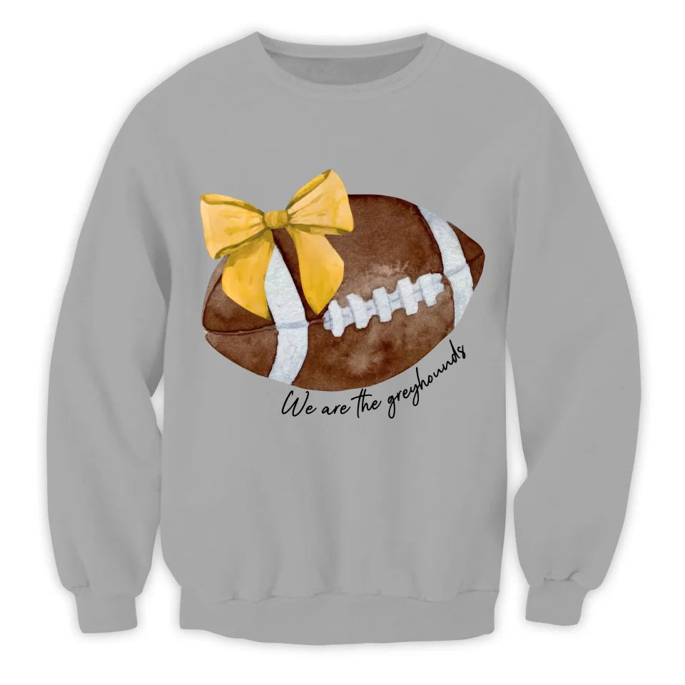 Cute Football Mom With Bows - Personalized T-Shirt, Gift For Football Mom, Cheer Mascot Shirt - TS260AN